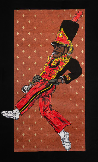 Keith Duncan
Grambling State University Drum Major 1, 2020
Acrylic on vinyl mounted to canvas
61 x 37 inches