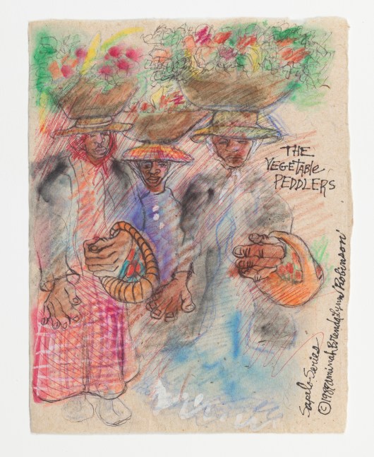 Aminah Brenda Lynn Robinson
The Vegetable Peddlers
1989
12.25 x 9.5 in.
Watercolor, pen, and ink, on paper