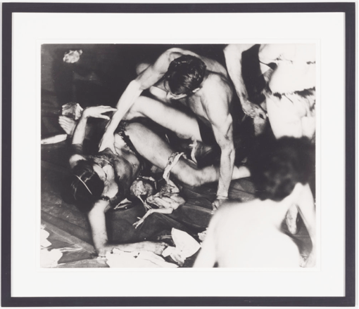 Carolee Schneemann
Meat Joy, 1964
Silver print
17 x 21.5 inches (Framed)
Courtesy of the artist and P&amp;bull;P&amp;bull;O&amp;bull;W, New York