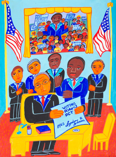Malcah Zeldis,
Martin Luther King, 1995
Gouache on paper
14.5 x 11 inches