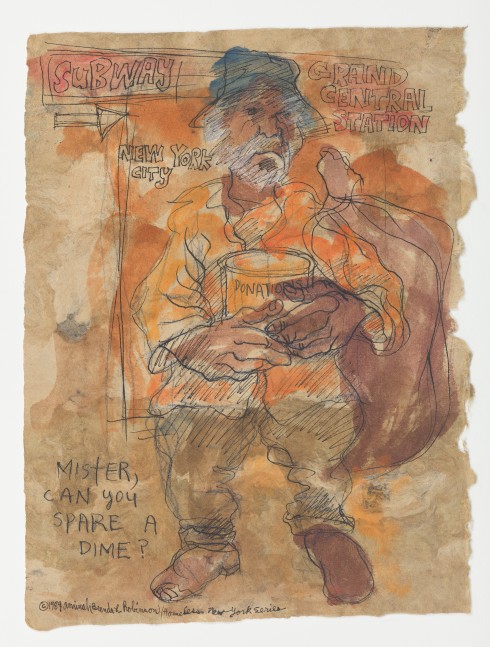 Aminah Brenda Lynn Robinson
Mister, Can you Spare a Dime?
1989
15.5 x 11.75 in.
Watercolor and graphite on paper