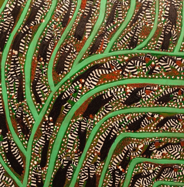 Mixed Rows (A Chain Gang), 2013

Acrylic paint on carved and tooled leather

31.5 x 31.5 in