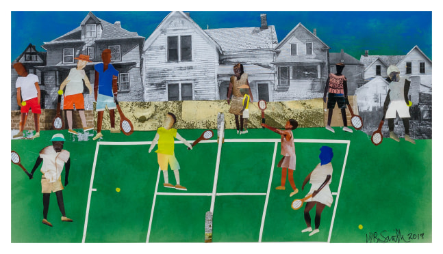 Rondo Tennis Buffs, 2019
Paper collage and paint on matboard
21.5 x 39.5 inches