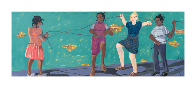 Double Dutch, 2013
Oil on canvas
36 &amp;times; 96 in