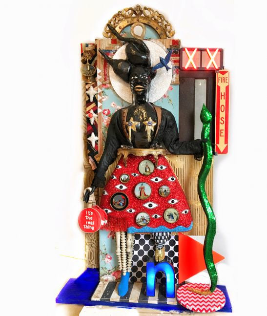 It&amp;#39;s the real thing, 2019
Mixed-media assemblage
84 x 48.5&amp;nbsp;x 16 inches