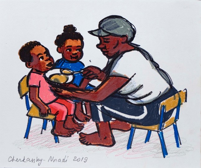 Zoya Cherkassky
Children Eating, 2019
Markers on paper
8 x 9 inches