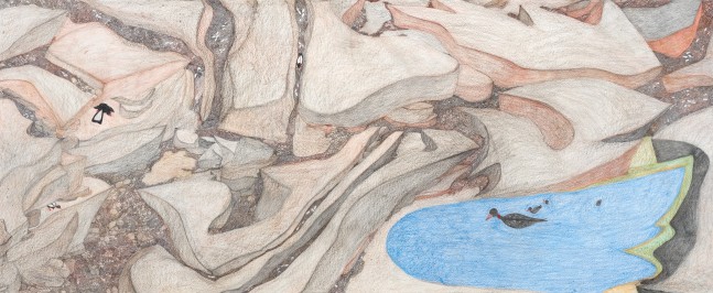 High resolution image of Shuvinai Ashoona's drawing titled &quot;Eggs and Rocks&quot;