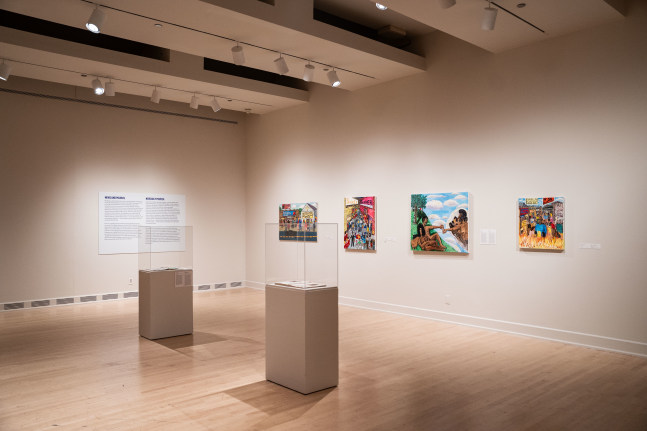 Installation view of “Michaelangelo Lovelace: Art Saved My Life.” ASU Art Museum, Tempe, Arizona, September 13, 2025 - Feb 15, 2026. Photograph courtesy of ASU Art Museum © Diego Lozano.