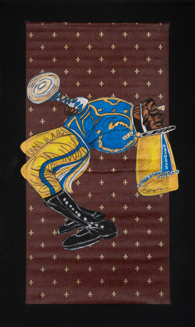 Keith Duncan
Southern University Drum Major 3, 2020
Acrylic on vinyl mounted to canvas
61 x 37 inches