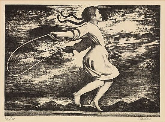 Elizabeth Catlett
Untitled (Girl Skipping Rope), 1958
Lithograph
11.5&amp;nbsp;x 16&amp;nbsp;inches
Edition 23 of 30
Courtesy of the Artist and LA Louvre