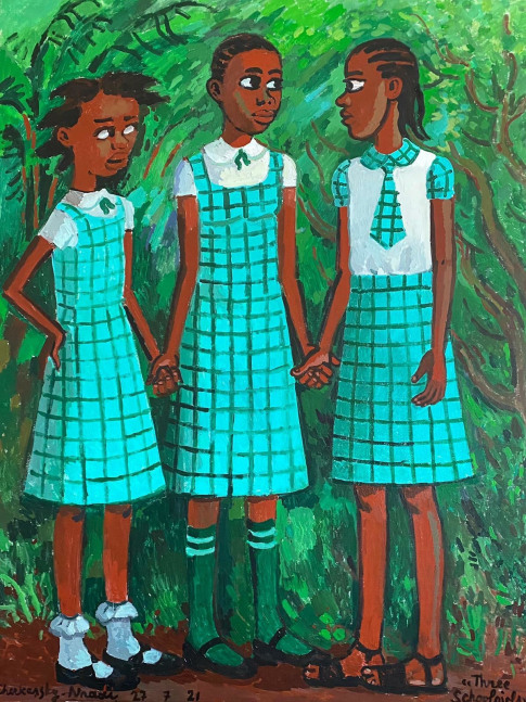 Three Schoolgirls, 2021
Acrylic on&amp;nbsp;linen
78.75 x 59 in.