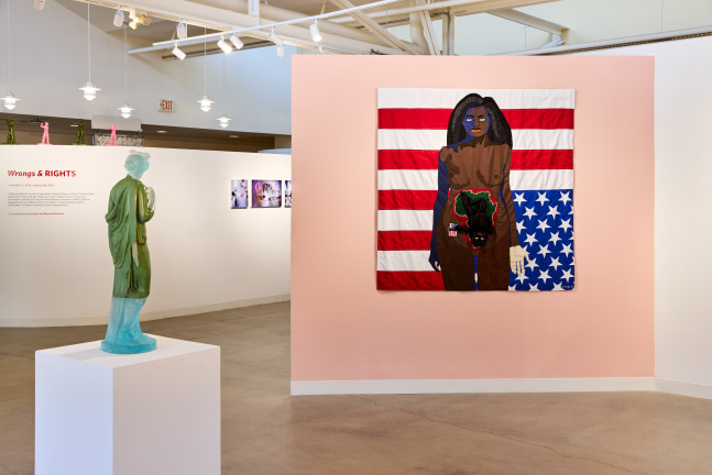 Installation view: &amp;lsquo;Wrongs &amp;amp; RIGHTS&amp;rsquo;, Kniznick Gallery, Waltham, Massachusetts, September 12, 2024 - January 30, 2025. Photograph by Sasha Pedro