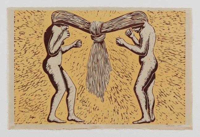 Alison Saar
Tango, 2005
Woodcut
33 x 43 inches framed
Edition of nine signed and dated, lower right
Courtesy of the Artist and LA Louvre