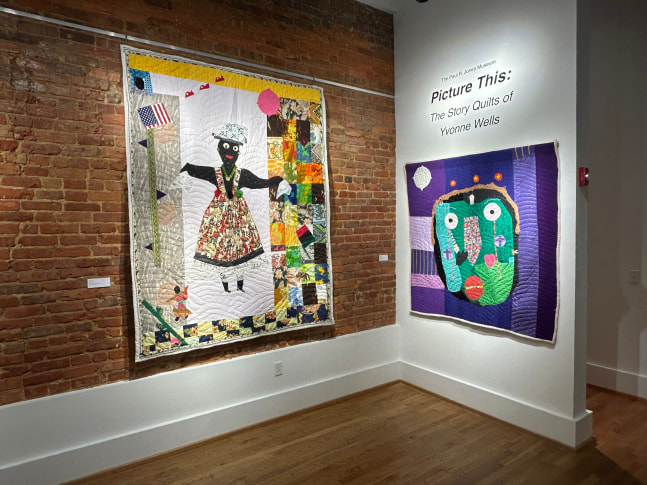 Installation view, &amp;#39;Picture This: The Story Quilts of Yvonne Wells&amp;#39;, Paul R Jones Museum, University of Alabama, Tuscaloosa, Alabama, August 2, 2024- September 27, 2024. Install images by the Paul R. Museum at the University of Alabama.