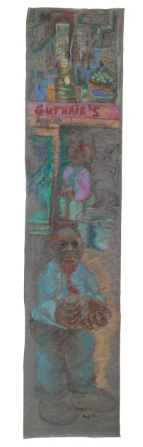 Aminah Brenda Lynn Robinson
Guthrie&amp;#39;s
1971
108 x 25 in.
Pastel on Pellon