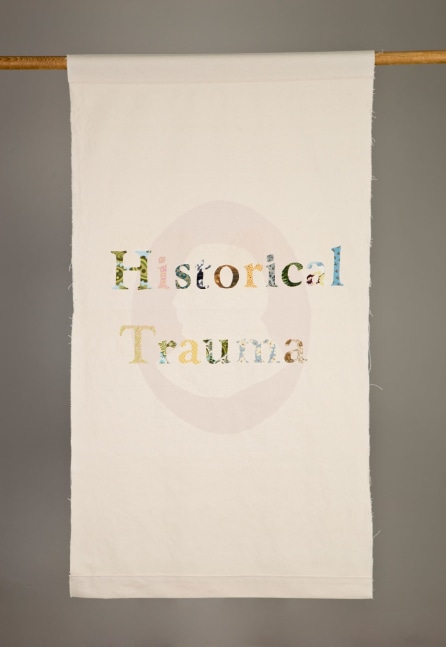 Gina Adams
Historical Trauma, 2014
Painters canvas, calico fabric, thread
3 x 5 feet
Courtesy of the Artist and Fort Gansevoort