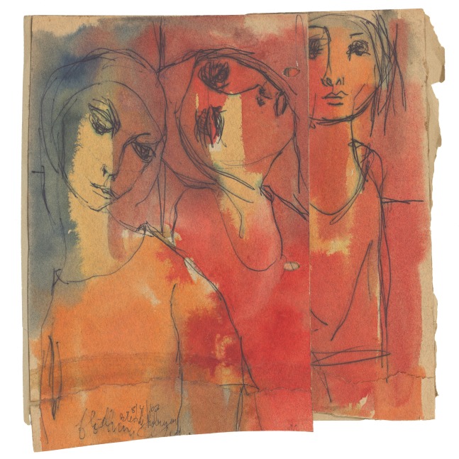 Aminah Brenda Lynn Robinson
Untitled (Three Women)
1963
9.5 x 9 in.
Watercolor, pen, and ink, on paper