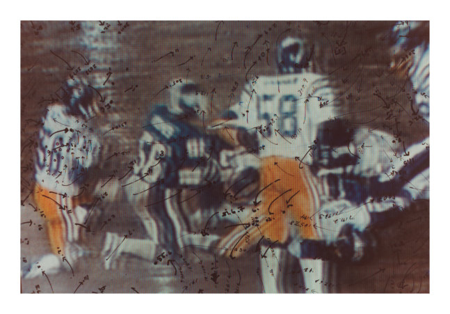 Howardena Pindell
Video Drawings: Football, 1976
C-Print
8 x 10 inches
Signed and dated
Courtesy of the Artist and Garth Greenan Gallery