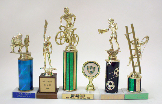 Jean Shin
Altered Trophies Set 7 (Everyday Monuments), 2009
Sets of five sports trophies, painted and cast resin
11.5&amp;nbsp;x 17&amp;nbsp;x 2.5&amp;nbsp;inches
Courtesy of the Artist and Fort Gansevoort