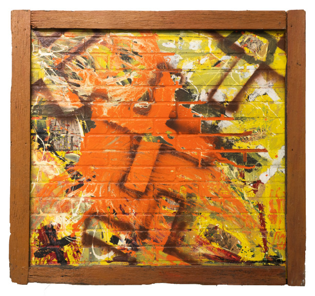 Black Holocaust, 1992
Mixed media on wood panel
47.75 x 50.5 inches