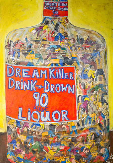 Life Trapped In The Bottle, 2004
Acrylic on Textured Canvas
63.5 x 44.5 inches