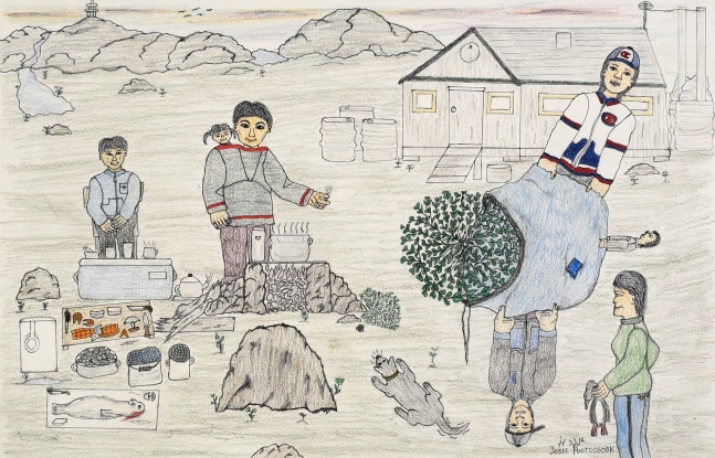 Josie Pootoogook
Untitled, 2021
Graphite, colored pencil, and ink, on paper
15 x 23 in