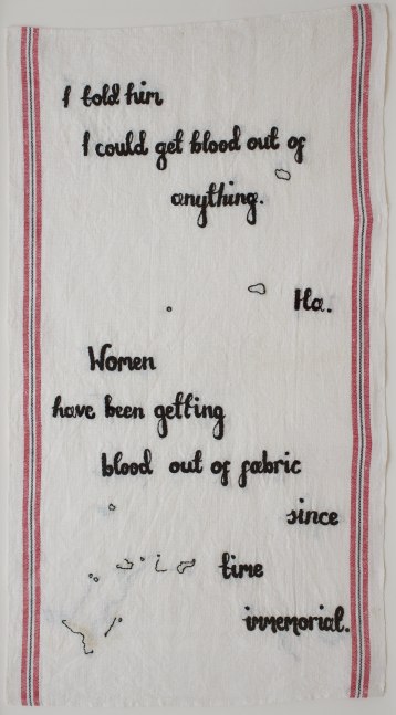 Time Immemorial, 2018
Embroidery on vintage linen tea towel
27 x 15&amp;nbsp;inches