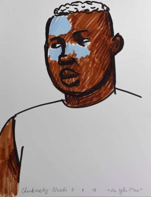 Zoya Cherkassky&amp;nbsp;
An Igbo Man, 2019
Markers on paper
12.5&amp;nbsp;x 9 inches