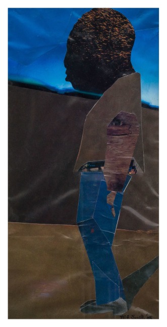 Melvin Smith, Sharecropper, 2007, Paper collage on matboard, 18.5 x 9 in., 29.5 x 24 in.