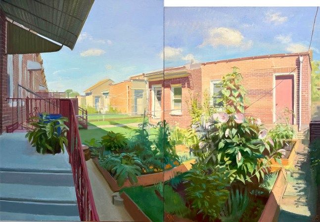 Marigolds And Hibiscus 54&quot; x 78&quot;  Oil On Linen