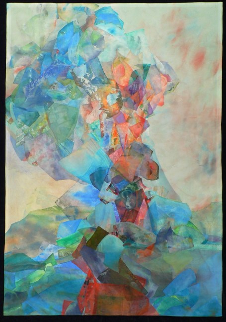 Emily Richardson, Undertow  69&quot; x 48&quot;  Acrylic And Thread On Silk