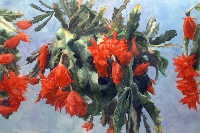 Eileen Goodman, Orchid Cactus  40&quot; x 60&quot;  Watercolor On D'Arches Paper  $5,000