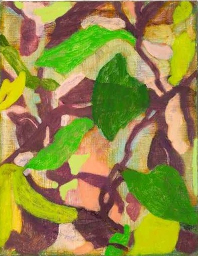 Rebekah Callaghan, Dye-Leaves  14&quot; x 11&quot;  Oil On Canvas