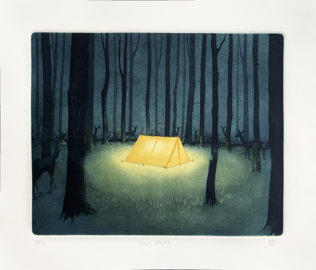 Ghost Stories, 11” x 13” (13” x 15” Framed), Two-plate Etching