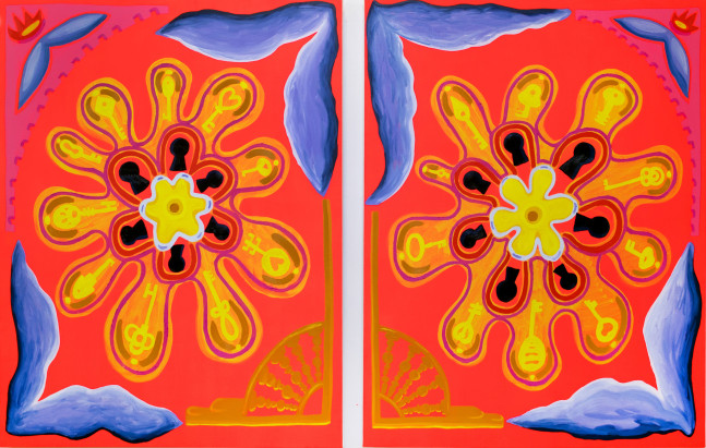 Kati Gegenheimer, Internal Mechanism (Diptych) 45&quot; x 35&quot; Each  Acrylic And Oil On Canvas
