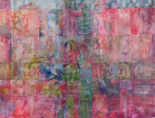 Emily Richardson, Spin 38&quot; x 50&quot;   Acrylic And Thread On Silk