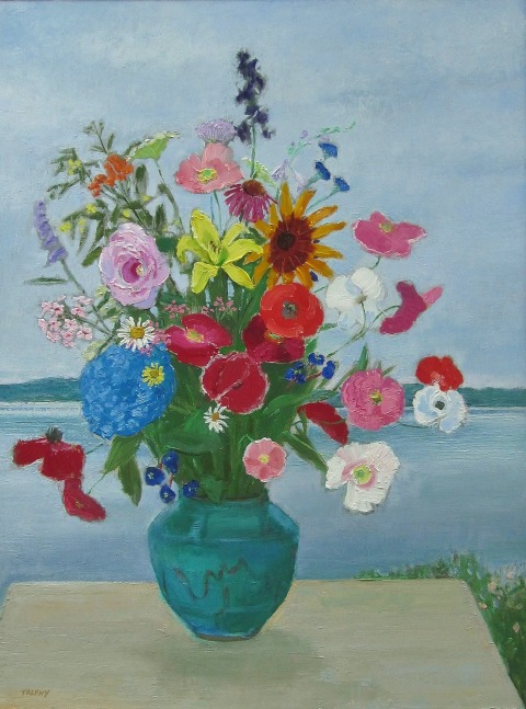 Frank Trefney, Susquehanna Jugtown Bouquet 32&quot; x 24&quot;  Oil On Panel