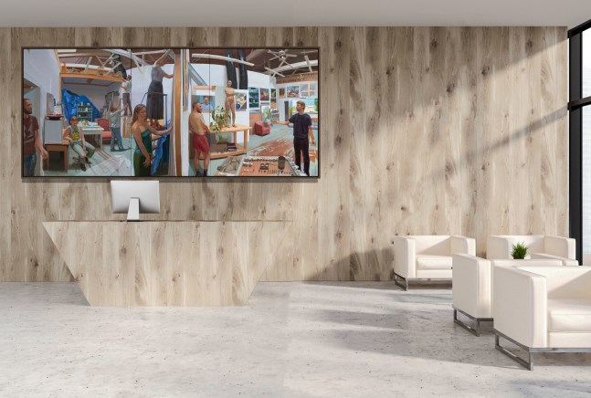 Scott Noel, Auditioning For Adam And Eve  78&quot; x 180&quot;  Oil On Linen