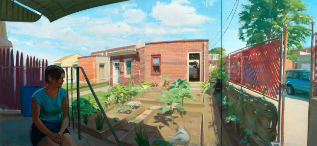 The Garden In June  40&quot; x 86&quot;  Oil On Linen