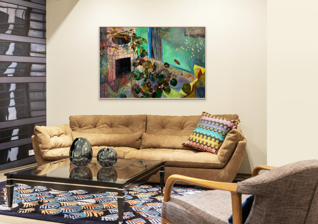 Perky Edgerton, Interior Life  40&quot; x 60&quot;  Oil And Collage On Canvas