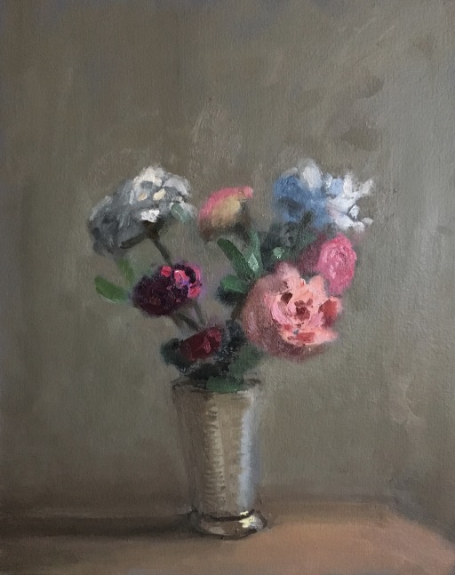 Giovanni Casadei, Roses 11&quot; x 9&quot;  Oil On Panel