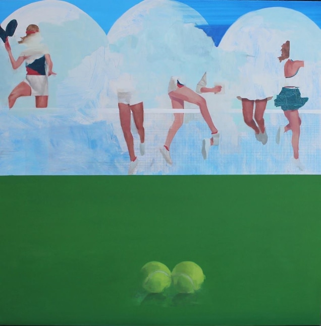 Joseph Lozano, Two Balls  38&quot; x 36&quot;  Oil On Board