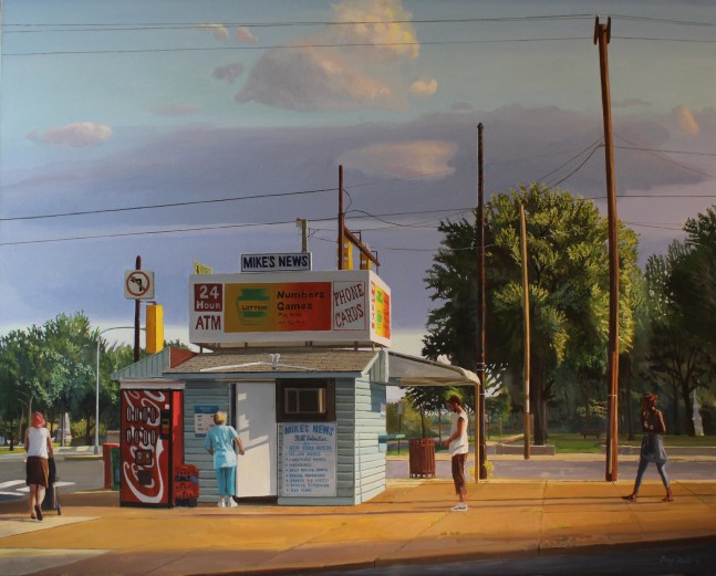 Larry Francis, Mike’s News  48″ x 60″  Oil On Canvas