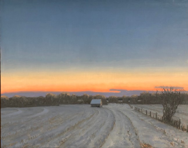 Max Mason, Winter Corn Crib 24&quot; x 30&quot;  Oil On Canvas