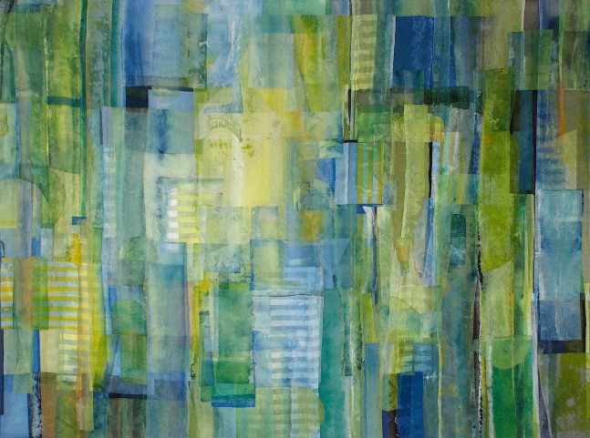 Emily Richardson, Cloud Forest  42″ x 56″  Acrylic And Thread On Silk