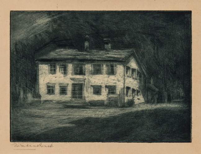 Hermann Struck, Nietzsche house in Sils Maria
Etching, 8.07 by 5.87 inches
(20.5 by 14.9 cm)
Framed: 17 3/4 x 13 3/4 inches
Edition 12 of 150
(Inv# HS2447)