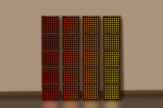 Erwin Redl, Four Panels, 2010, Computer-controlled

LED installation, 55 by 10 3/4 inches,&amp;nbsp;each panel

&amp;nbsp;