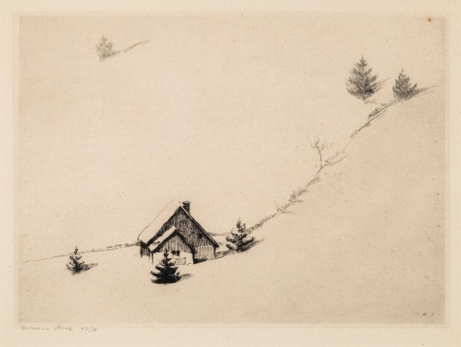 Hermann Struck, Winter Shierke, Germany, 1904
Etching, 10.43 by 7.68 inches
(26.5 by 19.5 cm)
Framed: 17 3/4 x 13 3/4 inches
Edition 43 of 50
(Inv# HS2724)