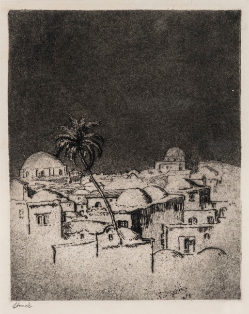 Hermann Struck, Jerusalem
Etching, 6.14 by 7.68 inches
(15.6 by 19.5 cm)
Framed: 11 1/4 x 12 1/2 inches
(Inv# HS3454)