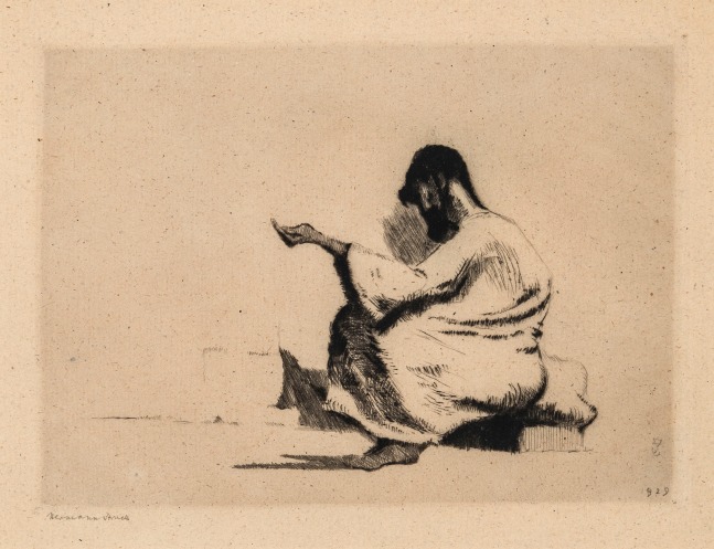 Hermann Struck, Arab Beggar II, 1929
Etching, 6.89 by 4.96 inches
(17.5 by 12.6 cm)
Framed: 17 3/4 x 13 3/4 inches
(Inv# HS2123)